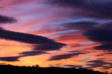 Coucher de soleil sur la garrigue